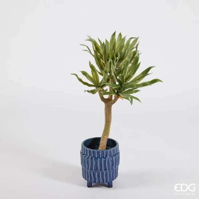EDG Enzo De Gasperi Agave Chic 3 Rami Vaso Artificiale H 70 Cm Yellow Green - immagine 2