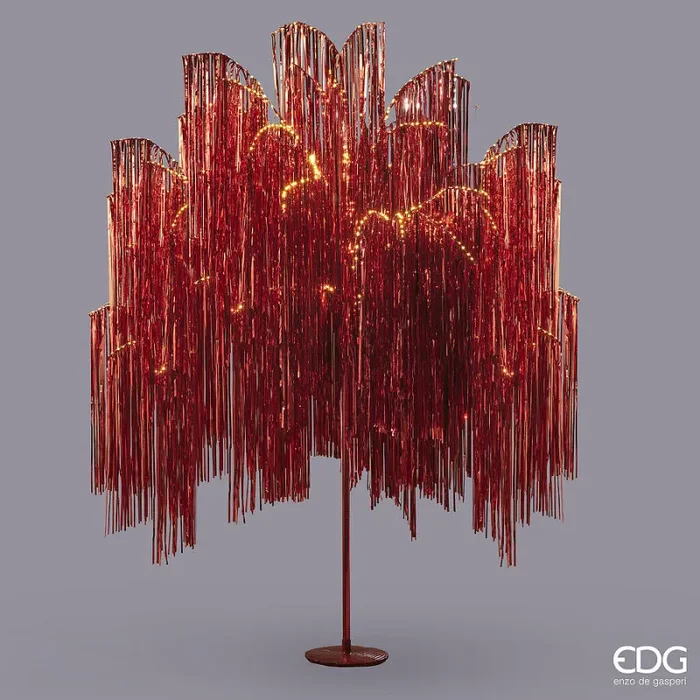 EDG Enzo De Gasperi Albero di Natale Led Frange 2.160 Microled H 300 Cm D 160 Cm Red Online