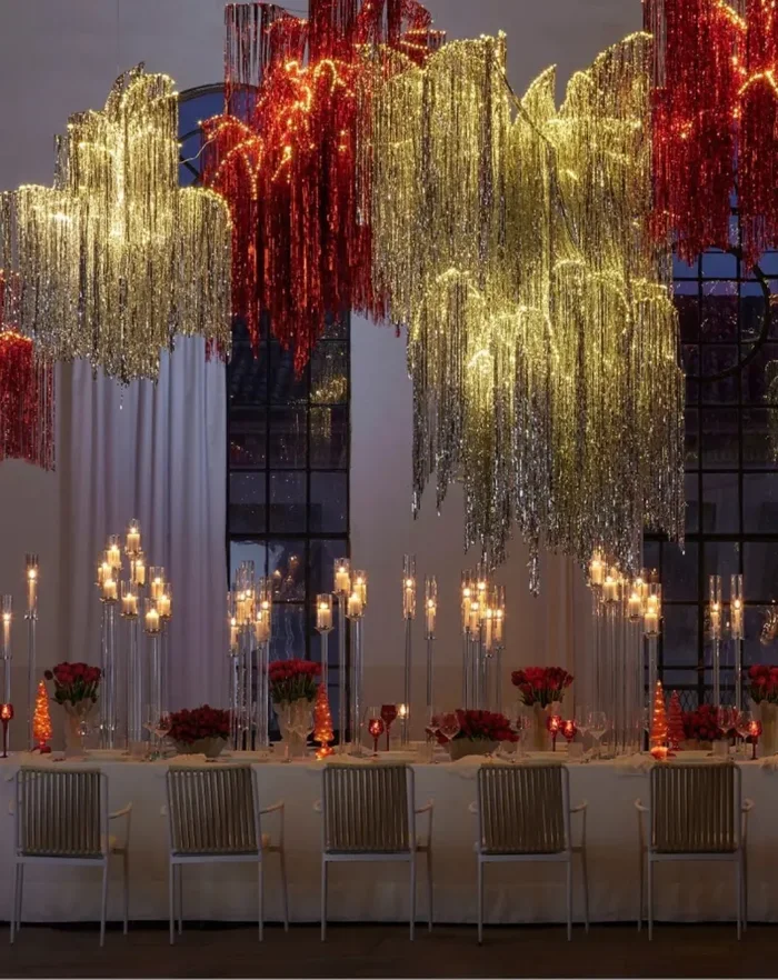 EDG Enzo De Gasperi Albero di Natale Led Frange 2.160 Microled H 300 Cm D 160 Cm Red Online - immagine 3