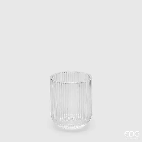 EDG Enzo De Gasperi Bicchiere Righe Tumbler H 9 Cm D 7 Cm 4 Pz - immagine 3