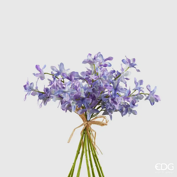 EDG Enzo De Gasperi Bouquet Orchidea Dendrobium Artificiale H 31 Cm Blue