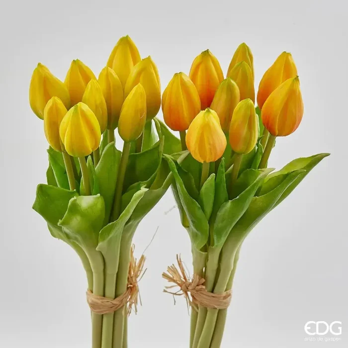 EDG Enzo De Gasperi Bouquet Tulipani 9 Boccioli H 29 Cm Artificiali Ass. Giallo 1 Pz Vendita calda online