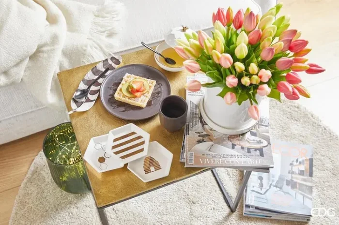 EDG Enzo De Gasperi Bouquet Tulipani 9 Boccioli H 29 Cm Artificiali Ass. Giallo 1 Pz Vendita calda online - immagine 3