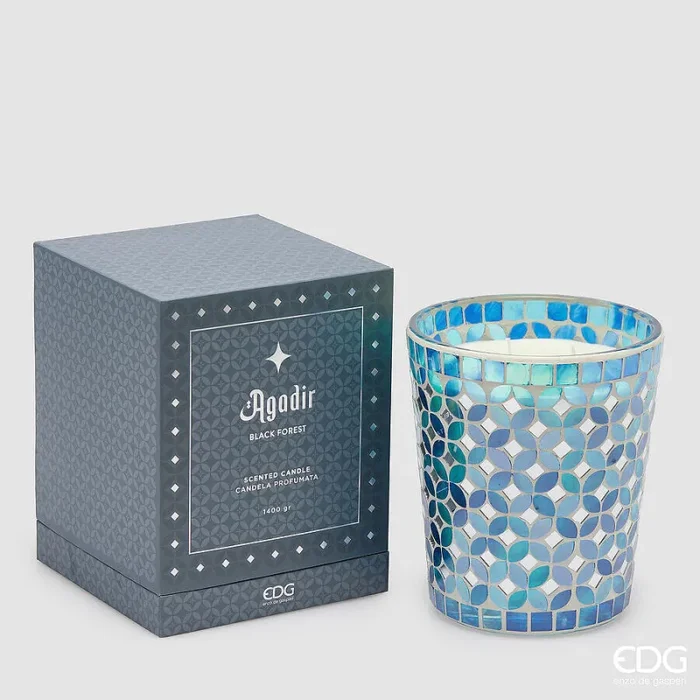 EDG Enzo De Gasperi Candela Agadir con Profumo 1.400 Gr H 18 Cm D 16 Cm Foresta Nera
