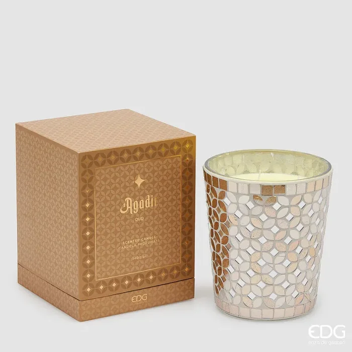 EDG Enzo De Gasperi Candela Agadir con Profumo 1.400 Gr H 18 Cm D 16 Cm Oud