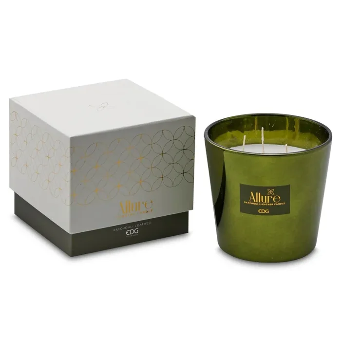 EDG Enzo De Gasperi Candela allure Profumata H 12 cm D 13,5 cm Patchouli Leather