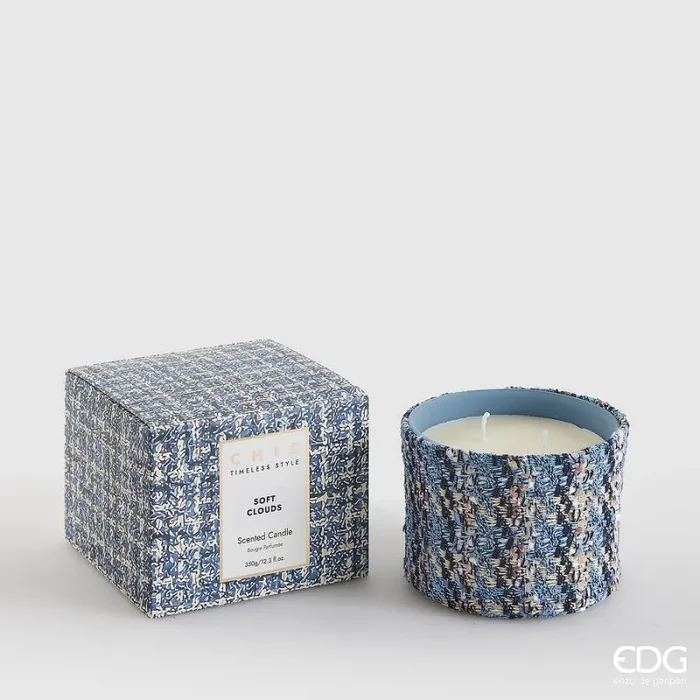 EDG Enzo De Gasperi Candela Boucle con Profumo H 8,5 Cm Soft Clouds Scatola Regalo