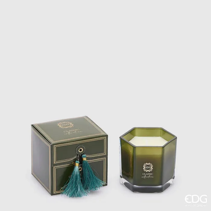 EDG Enzo De Gasperi Candela Classic con Profumo H 8,5 Cm D 8,5 Cm Green Utopia