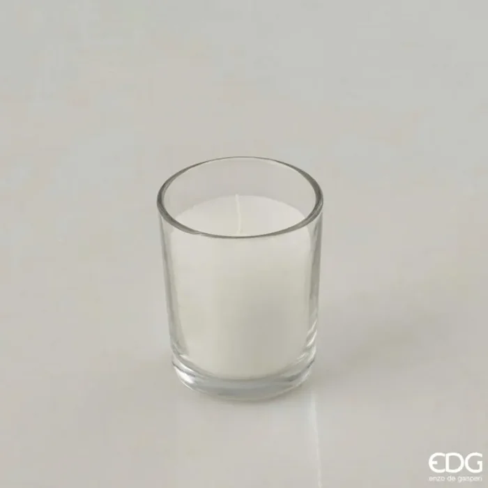 EDG Enzo De Gasperi Candela con Vetro Cilindro H 6 cm D 5 cm Bianco White