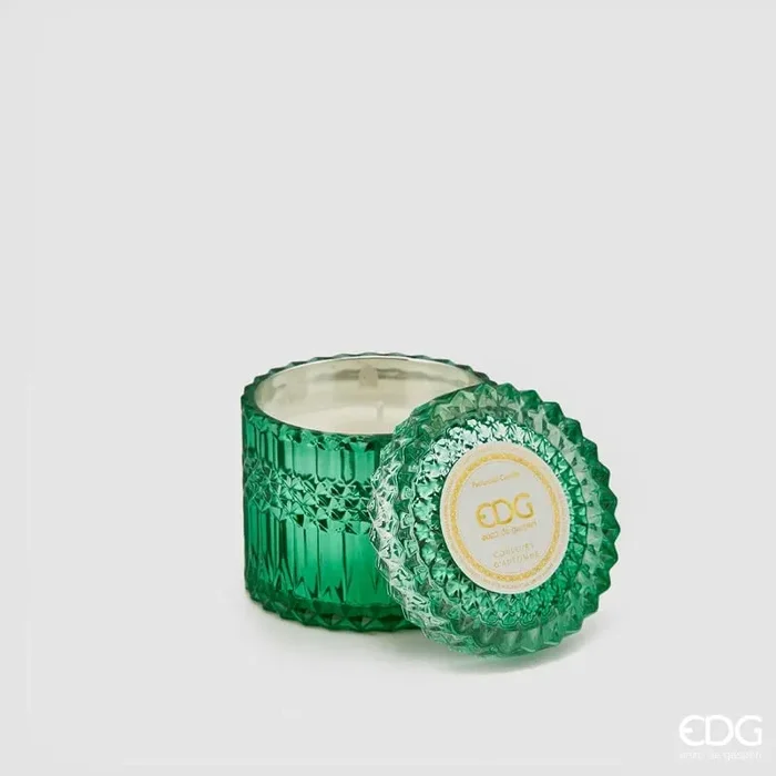 EDG Enzo De Gasperi Candela Crystal con Vaso + Scatola Regalo H 10,5 cm D 10,5cm Green Verde Online