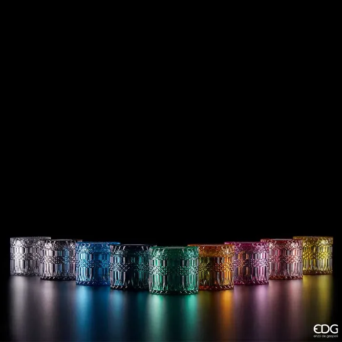 EDG Enzo De Gasperi candela Crystal New H8,5 cm Red Rose - immagine 2