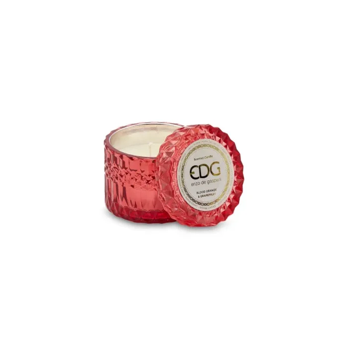 EDG Enzo De Gasperi Candela Crystal New + Scatola Regalo H8,5 D9 Blood Orange e Grape