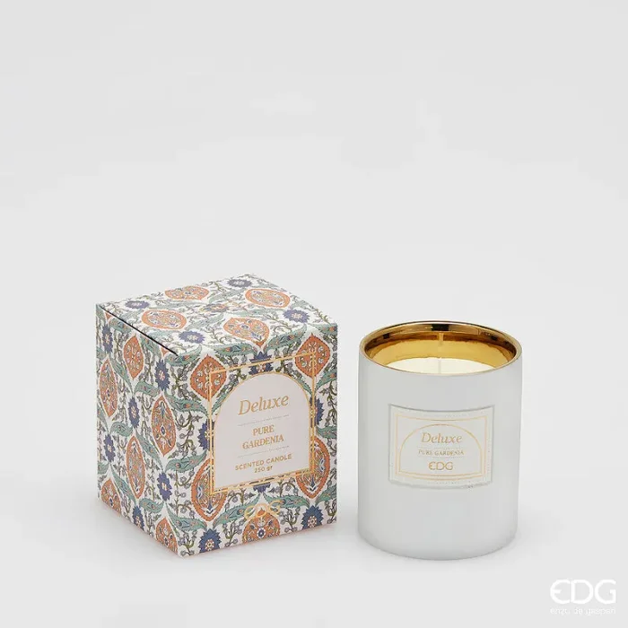 EDG Enzo De Gasperi Candela Deluxe con Profumo H 9,5 Cm D 8 Cm Pure Gardenia Scatola Regalo