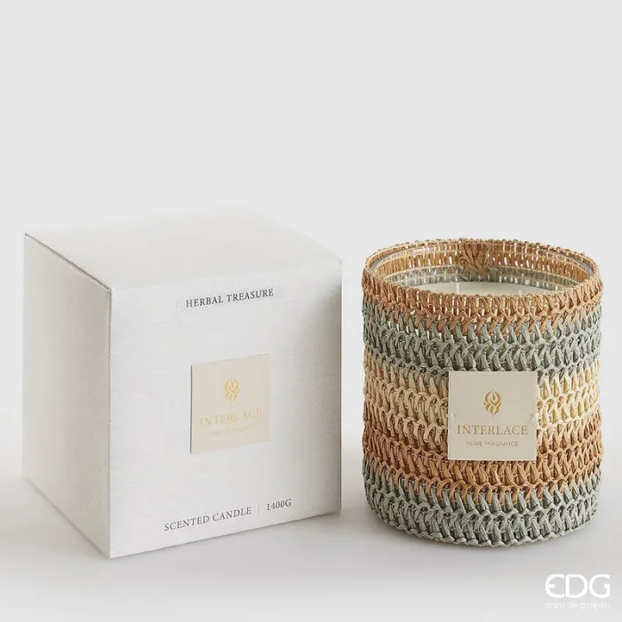 EDG Enzo De Gasperi Candela Embrace con Profumo H 15,5 Cm Herbal Treasure Scatola Regalo