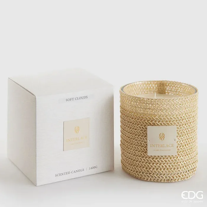 EDG Enzo De Gasperi Candela Embrace con Profumo H 15,5 Cm Soft Clouds Scatola Regalo