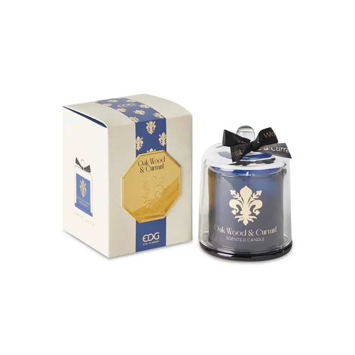 EDG Enzo De Gasperi Candela GoldLily con Cupola H 13 Cm Oak Wood & Currant