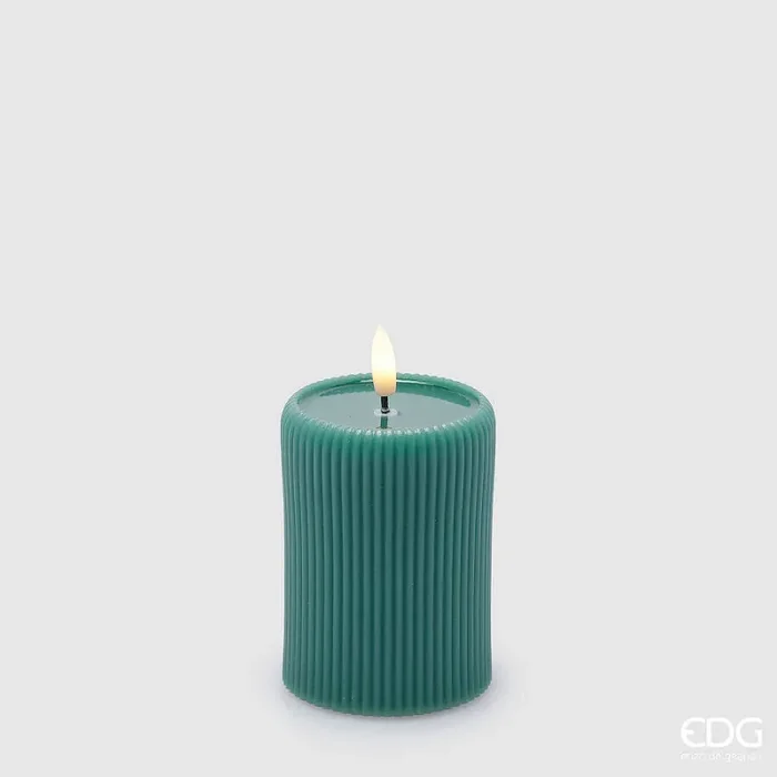 EDG Enzo De Gasperi Candela Led Lounge Moccolo H 10 Cm D 7,5 Cm Verde