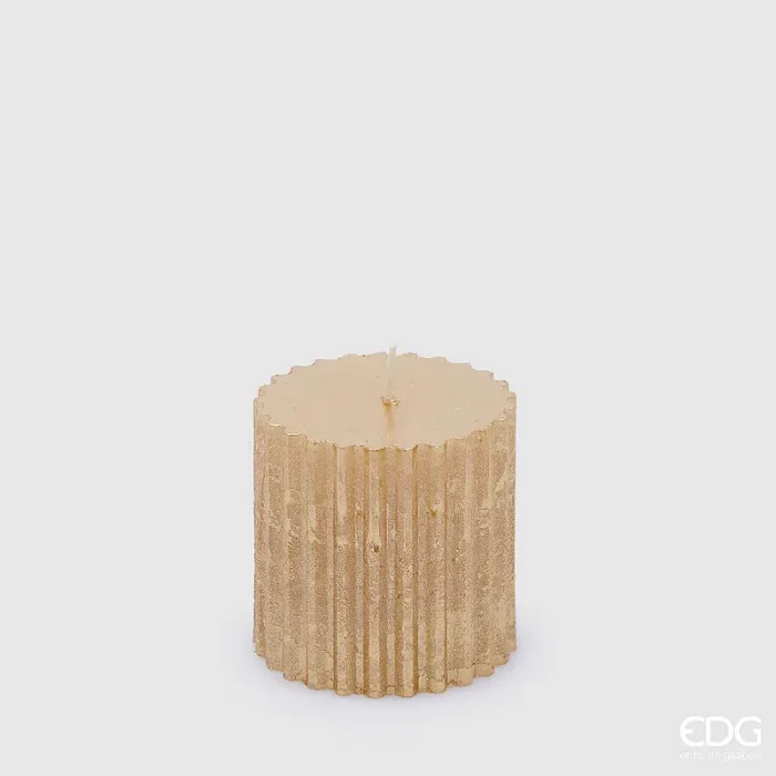 EDG Enzo De Gasperi Candela Moccolo Ingranaggi H 8 Cm D 8 Cm Light Gold