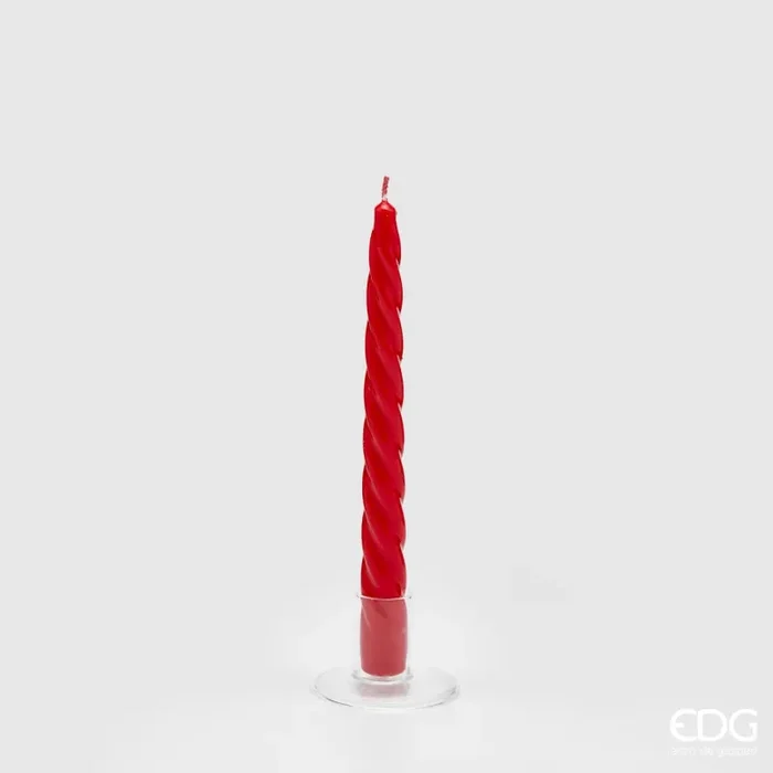 EDG Enzo De Gasperi Candela Stelo Twist H 23 Cm D 22 Mm Cf 10 Pz Red Fornitura