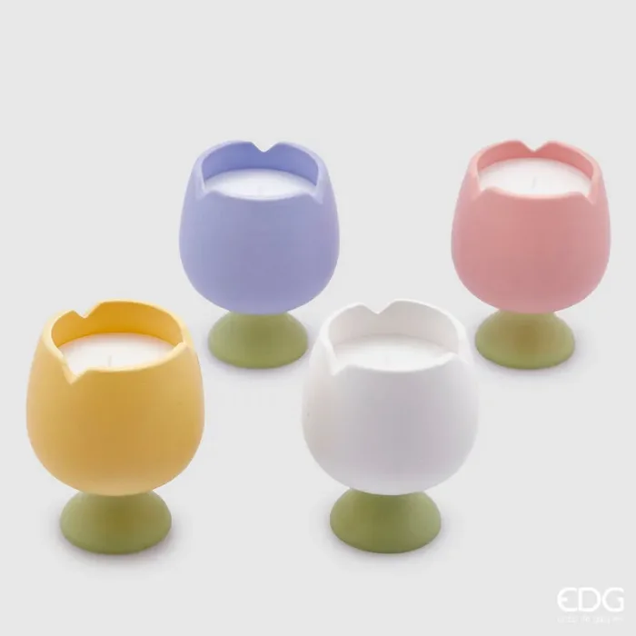 EDG Enzo De Gasperi Candela Tulipano Con Profumo 4 Ass. H.10,5 D.8,5 C4
