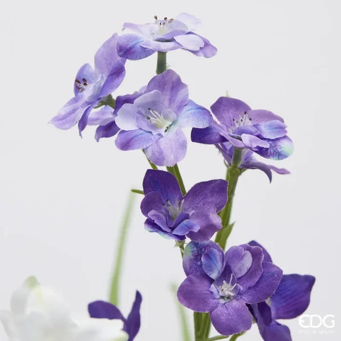 EDG Enzo De Gasperi Composizione Orchidea Phalaenopsis Artificiale H 58,5 Cm con Foglie e Vaso White Violet - immagine 2