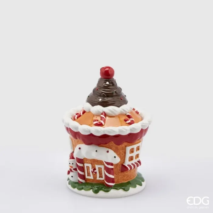 EDG Enzo De Gasperi Contenitore di Natale Coppagelato H 20 Cm D 14 Cm Hazelnut