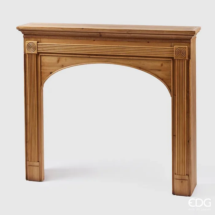 EDG Enzo De Gasperi Cornice Natale Camino Cerchi H 102 Cm 24 x 117 Cm Brown