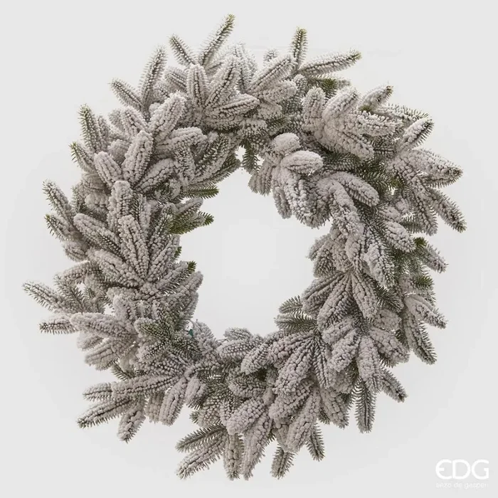 EDG Enzo De Gasperi Corona Natale Pino West Innevata D 71 Cm White Green