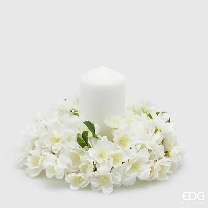 EDG Enzo De Gasperi Corona Sakura Fiori di Ciliegio Artificiale D 25 Cm White Vendita online