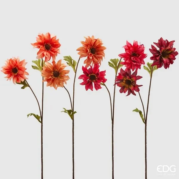 EDG Enzo De Gasperi Dalia Rex 2 Rami H 65 Cm Rosso o Arancione 1 Pz
