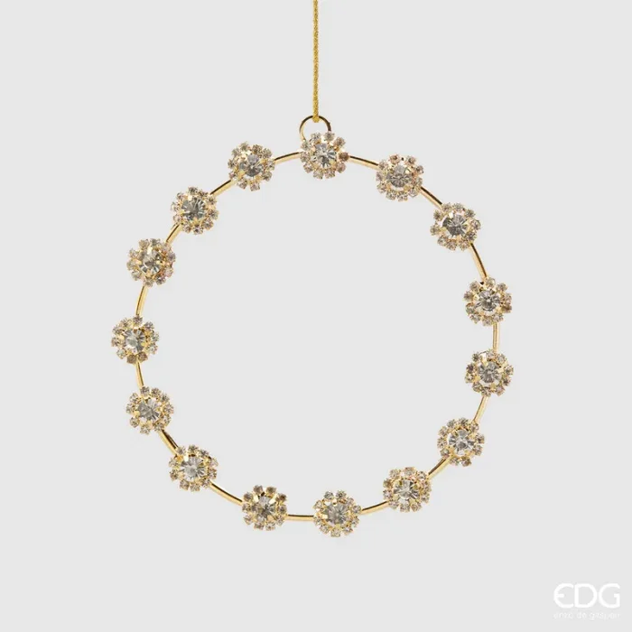 EDG Enzo De Gasperi Decorazione di Natale Corona Diamanti D 10 Cm Gold