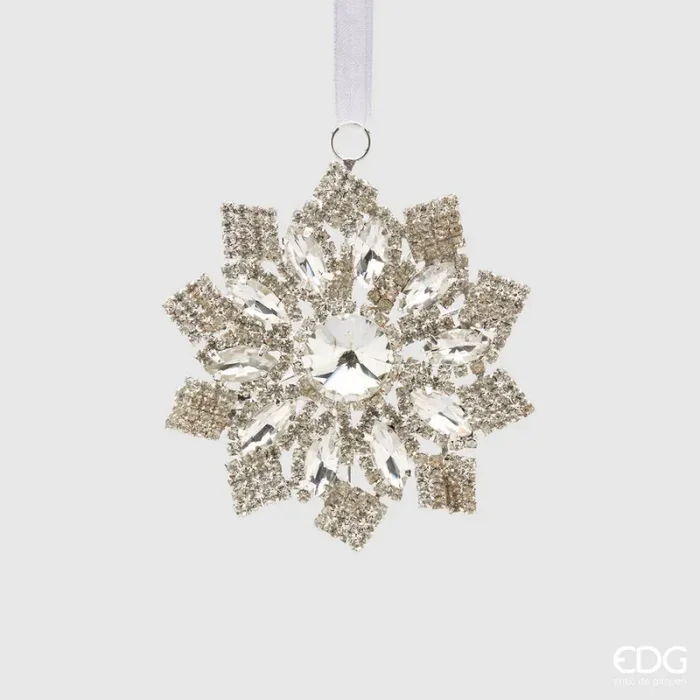 EDG Enzo De Gasperi Decorazione di Natale FioccoNeve D 8 Cm Silver