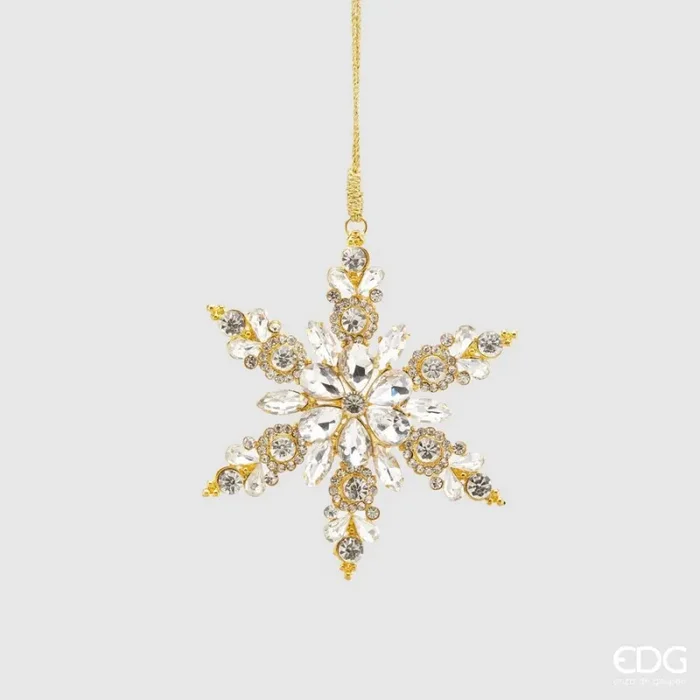 EDG Enzo De Gasperi Decorazione di Natale Fiocconeve Gemme D 10 Cm Gold