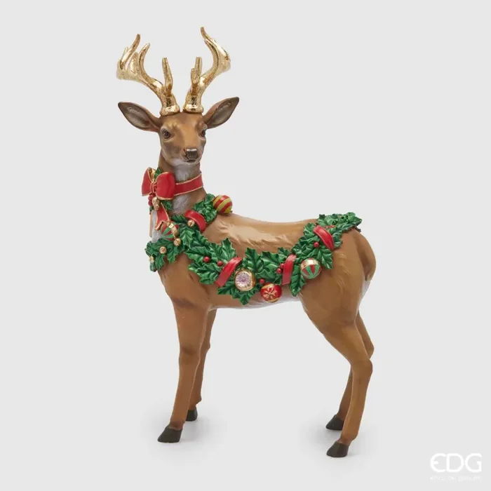 EDG Enzo De Gasperi Decorazione di Natale Renna H 40 Cm L 30 Cm L 16 Cm Brown