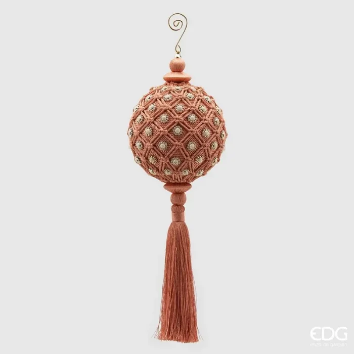 EDG Enzo De Gasperi Decorazione Natale Nappa Intrecci H 36 Cm D 12 Cm Light Peach 1 Pz