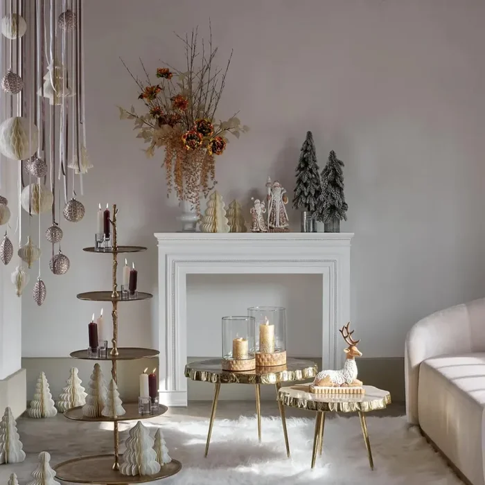 EDG Enzo De Gasperi Decoro Babbo Natale H 33 Cm L 14 Cm L 14 Cm Hazelnut Moda - immagine 3