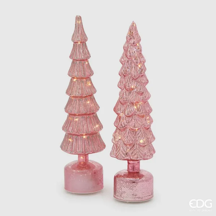 EDG_Enzo De Gasperi Decoro Natale Pino Twist H 40,5 Cm D 9 Cm Mov. Led Pink 1 Pz