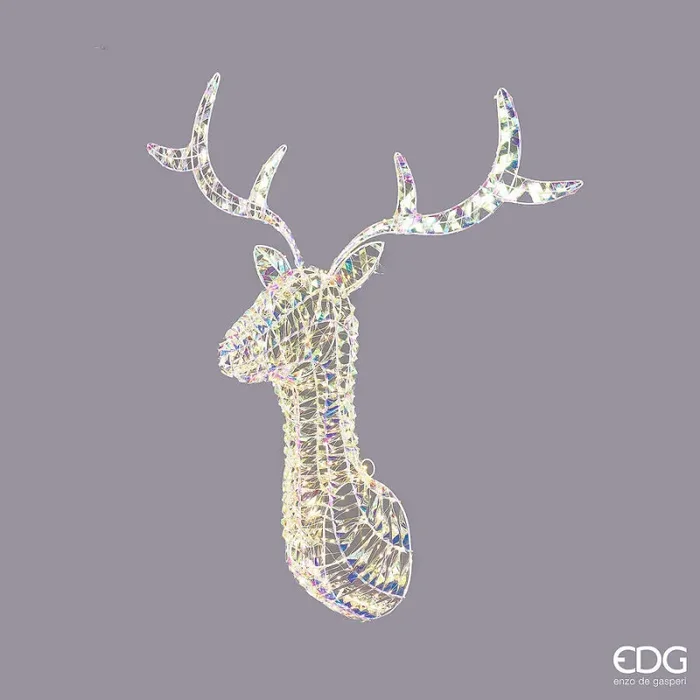 EDG Enzo De Gasperi Decoro Natale Renna Stripes 300 MicroLed H 75 Cm IP 44 Natural
