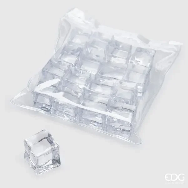 EDG Enzo De Gasperi Ghiaccio Pvc Cubo 16pz H2,5cm B9 Natural Trasparente