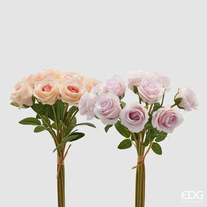 EDG Enzo De Gasperi Mazzo Rosa 10 Pz con Foglie Ass. H 40 Cm Bouquet Lavender 1 Pz Sconti
