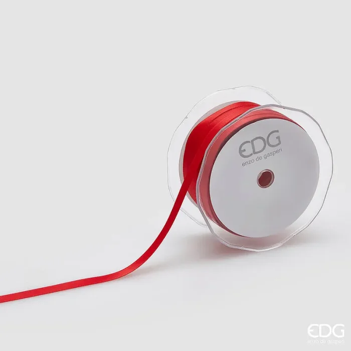 EDG Enzo De Gasperi Nastro Doppio Raso H 10 Mm L 50 Mt Red