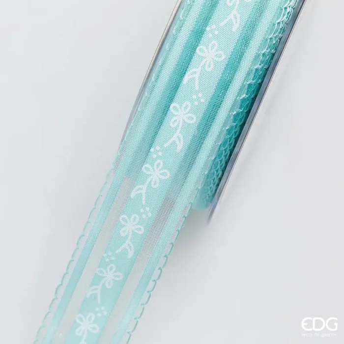 EDG Enzo De Gasperi Nastro Fiori Mix H 2,5 Cm L 20 Mt Turquoise - immagine 2