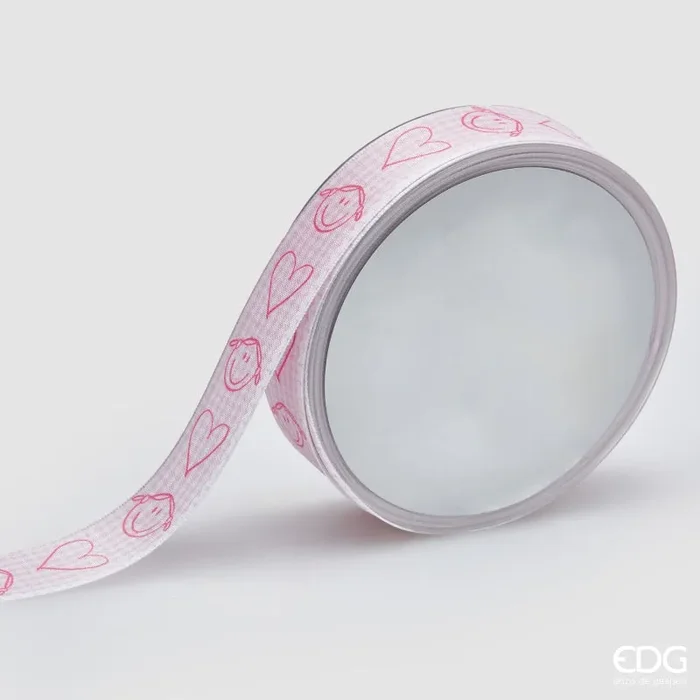 EDG Enzo De Gasperi Nastro Motivo Bimbi H 2,5 Cm L 20 Mt Pink