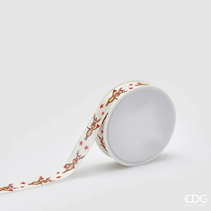 EDG Enzo De Gasperi Nastro Natale Renne H 2,5 Cm 20 Mt White Red Online ora