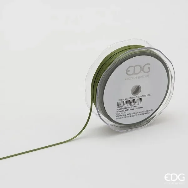 EDG Enzo De Gasperi Nastro Raso Doppio 3 Mm 100 Mt Colore Oliva