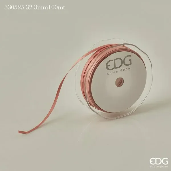 EDG Enzo De Gasperi Nastro Raso Doppio 3 Mm 100 Mt Colore Salmone