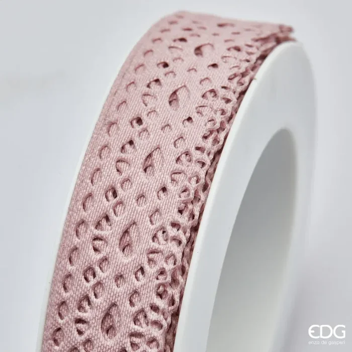 EDG Enzo De Gasperi Nastro Ricamo H 2,5 Cm L 10 Mt Pink - immagine 2
