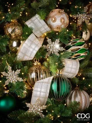 EDG Enzo De Gasperi Palla Natale Gemme Velluto D 10 Cm Pink 1 Pz - immagine 2