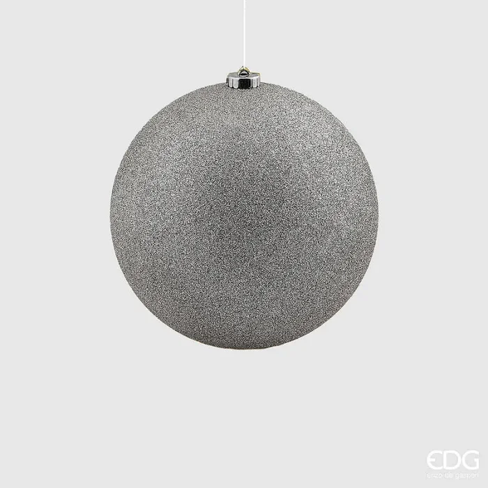 EDG Enzo De Gasperi Palla Natale Poly D 15 Cm Glitterata con Polybag Silver 1 Pz