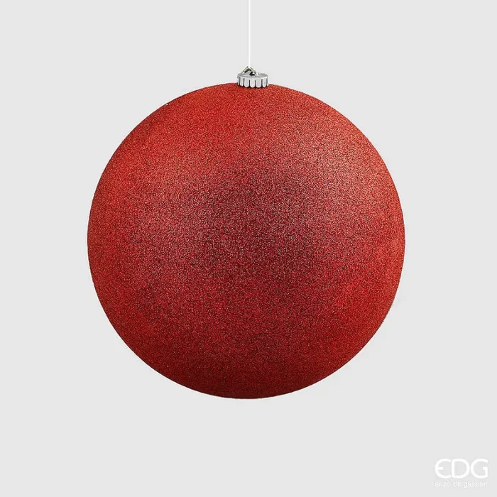 EDG Enzo De Gasperi Palla Natale Poly D 20 Cm Glitterata con Polybag Red 1 Pz